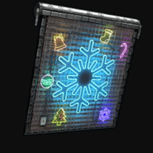 Neon Snowflake Garage Door